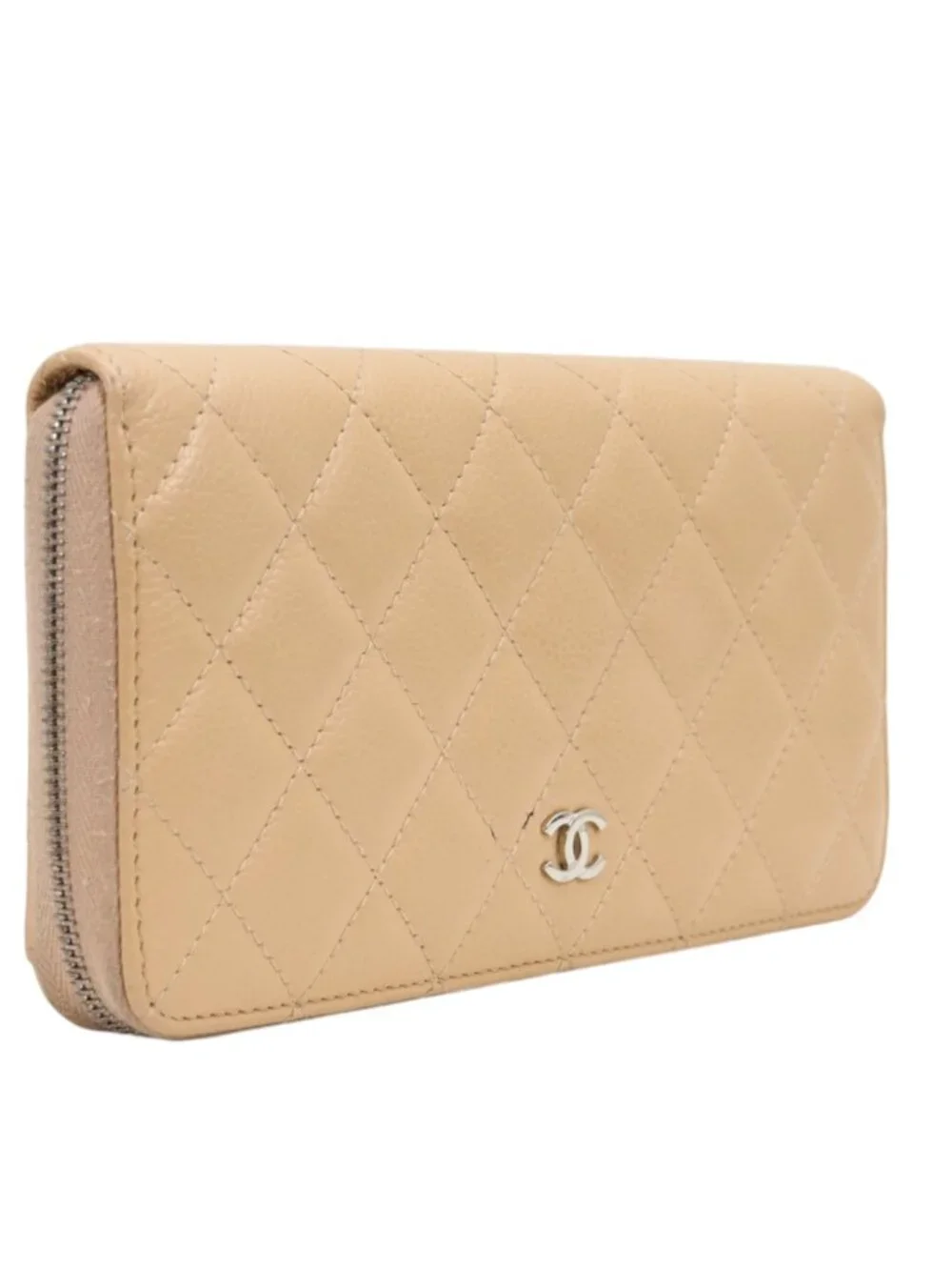 Chanel Quilted Caviar Leather Zip Wallet